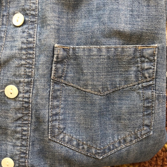 Worn once. J crew denim pullover button up - Picture 3 of 7